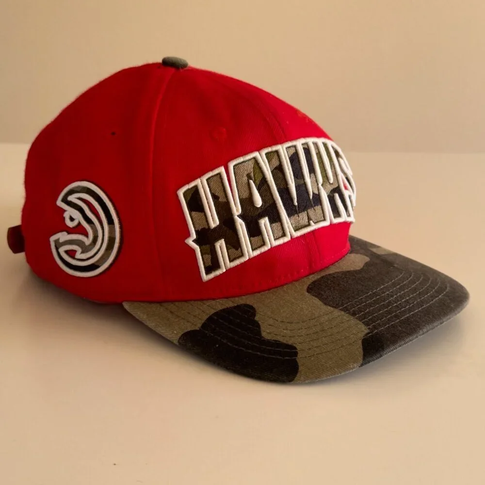 Atlanta Hawks NBA Cap hat strapback Pro Standard Leather Camo Vintage RARE
